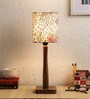 Brown Fabric Shade Table Lamp with Brown Base