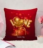 Red Cotton and Jute Solid Single Cushion Cover (1 Pc)