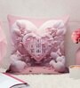 pink Cotton and Jute Solid Single Cushion Cover (1 Pc)