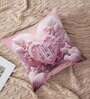 pink Cotton and Jute Solid Single Cushion Cover (1 Pc)