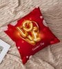 Red Cotton and Jute Solid Single Cushion Cover (1 Pc)