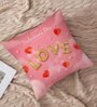 pink Cotton and Jute Solid Single Cushion Cover (1 Pc)