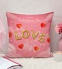 pink Cotton and Jute Solid Single Cushion Cover (1 Pc)