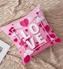 Pink Cotton and Jute Solid Single Cushion Cover (1 Pc)