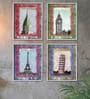 Multicolour Cotton Canvas Framed People & Places Art Prints Set of 4