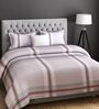 Grey Geometric 200 TC Cotton 1 Double Bedsheet with 2 Pillow Covers