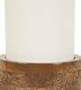Multicolour Cotton Fabric Shade Table Lamp With Wood Base
