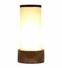 Multicolour Cotton Fabric Shade Table Lamp With Wood Base