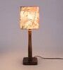 Brown Metal Shade Table Lamp With Wood Base