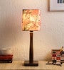 Brown Metal Shade Table Lamp With Wood Base