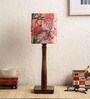 Brown Metal Shade Table Lamp With Wood Base