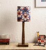 Brown Fabric Shade Table Lamp with Brown Base