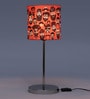 Orange Metal Shade Table Lamp with Metal Base