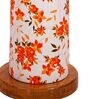 Mylo Multicolour Cotton Shade Column Floor Lamp With Wood Base