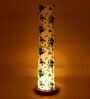 Danica Multicolour Cotton Shade Column Floor Lamp With Wood Base