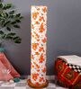 Mylo Multicolour Cotton Shade Column Floor Lamp With Wood Base