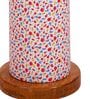 Tarter Multicolour Cotton Shade Column Floor Lamp With Wood Base