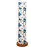 Danica Multicolour Cotton Shade Column Floor Lamp With Wood Base