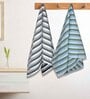 Multicolour Cotton Striped 220 GSM Bath Towels 2 Pc