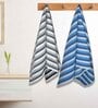 Multicolour Cotton Striped 220 GSM Bath Towels 2 Pc