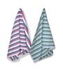 Multicolour Cotton Striped 220 GSM Bath Towels 2 Pc