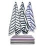 Multicolour Cotton Striped 220 GSM Bath Towels 6 Pc