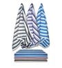 Multicolour Cotton Striped 220 GSM Bath Towels 6 Pc