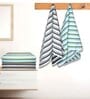 Multicolour Cotton Striped 220 GSM Bath Towels 6 Pc