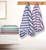 Multicolour Cotton Striped 220 GSM Bath Towels 6 Pc