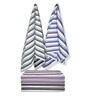 Multicolour Cotton Striped 220 GSM Bath Towels 6 Pc