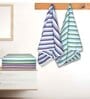Multicolour Cotton Striped 220 GSM Bath Towels 6 Pc