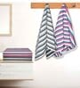 Multicolour Cotton Striped 220 GSM Bath Towels 6 Pc