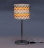 Yellow Metal Shade Table Lamp with Metal Base