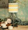 Yellow Metal Shade Table Lamp with Metal Base