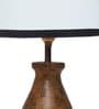 Multicolour Cotton Table Lamp With Wood Base