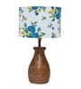 Multicolour Cotton Table Lamp With Wood Base