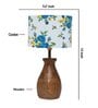 Multicolour Cotton Table Lamp With Wood Base