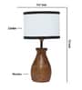 Multicolour Cotton Table Lamp With Wood Base