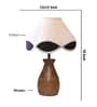 Multicolour Cotton Table Lamp With Wood Base