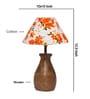 Multicolour Cotton Table Lamp With Wood Base