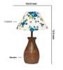 Multicolour Cotton Table Lamp With Wood Base