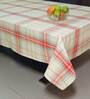 Woven Plaid Check Red Cotton 89X63 Inch Table Cloth