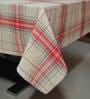 Woven Plaid Check Red Cotton 89X63 Inch Table Cloth