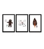 Multicolour Engineered Wood  (Set of 2) Art Panels