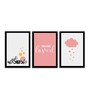 Multicolour Engineered Wood  (Set of 3) Art Panels
