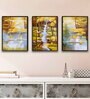 Multicolour Engineered Wood (Set of 3) Art Panels