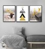 Multicolour Engineered Wood (Set of 3) Art Panels