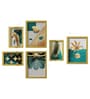 Multicolour Engineered Wood  (Set Of 6) Art Panels
