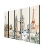 Multicolour Engineered Wood (Set of 5) Framed Art Panels