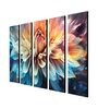 Multicolour Engineered Wood (Set of 5) Framed Art Panels